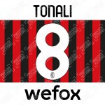 Tonali 8 (Official AC Milan 2021/22 Fourth Club Name and Numbering With Wefox Sponsor)